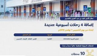 طيران العربية مصر تسير 4 رحلات لمطار الأمير نايف بن عبدالعزيز الدولي