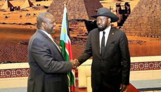 سلفاكير ومشار في القصر الرئاسي بالخرطوم- أرشيفية