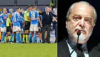 دي لورينتس وأنشيلوتي ولاعبو نابولي