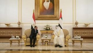 جانب من استقبال الشيخ محمد بن زايد للرئيس عبدالفتاح السيسي