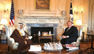 جانب من لقاء وزير الخارجية السعودي ونظيره الأمريكي