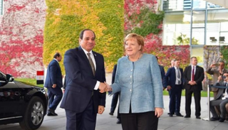 الرئيس المصري والمستشارة الألمانية - أرشيفية