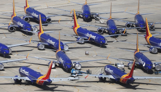 طائرات ساوث ويست "بوينج 737 ماكس" في مطار ساوثيرن بكاليفورنيا - أ ف ب