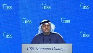 الدكتور أنور بن محمد قرقاش، وزير الدولة الإماراتي للشؤون الخارجية خلال كلمته