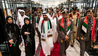 الشيخ أحمد بن سعيد آل مكتوم خلال الاحتفال باليوم الوطني