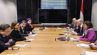 لقاء وزيرة الاستثمار المصرية ونائب رئيس البنك الأوروبي