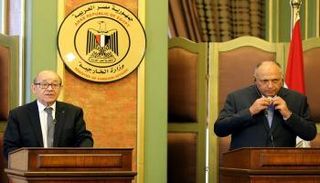 وزير الخارجية المصري خلال لقاء سابق مع نظيره الفرنسي
