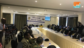 جانب من مفاوضات فرقاء السودان بجوبا 