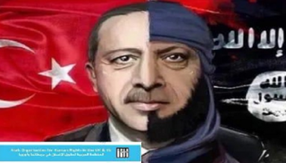 صورة نشرتها المنظمة العربية لحقوق الإنسان لأردوغان ذي الوجهين