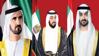 الشيخ خليفة بن زايد والشيخ محمد بن راشد والشيخ محمد بن زايد