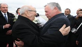 الرئيس التونسي يستقبل الملك عبدالله