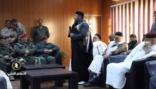 وفد المنطقة الغربية خلال زيارة غرفة الجيش الليبي لتطهير الجنوب  