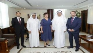 وفد اتحاد غرف التجارة بالإمارات خلال لقاء مسؤول وزارة التجارة الروماني