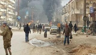 صورة متداولة لموقع الانفجار شرق سوريا 