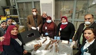 اللجنة التي تم تشكيلها لفحص أجزاء المومياوات 