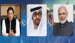 الشيخ محمد بن زايد وناريندرا مودي وعمران خان