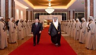 الشيخ منصور بن زايد يستقبل رئيس أوزبكستان