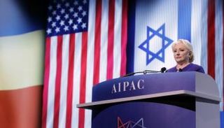 رئيسة وزراء رومانيا خلال المؤتمر السنوي لمنظمة أيباك