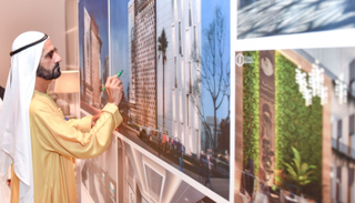 محمد بن راشد يطلع على تصميم المبنى الجديد لجمعية الصحفيين الإماراتية