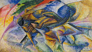 لوحة "ديناميكية الدراج" لِأومبرتو بوكيوني