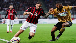 من مباراة ميلان وأودينيزي