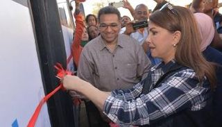 ماجدة الرومي خلال إطلاق القافلة الطبية في الأقصر