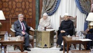 شيخ الأزهر يلتقي الأمين العام للأمم المتحدة