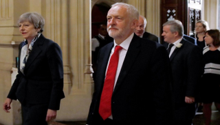  تيريزا ماي وزعيم المعارضة جيريمي كوربن- أرشيفية