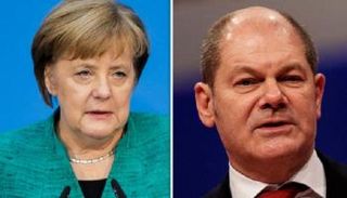 أولاف شولتز والمستشارة الألمانية أنجيلا ميركل