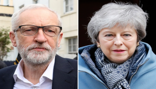 تيريزا ماي وزعيم حزب العمال جيريمي كوربن- أ ف ب