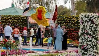 جانب من مهرجان الزهور الدولي في بغداد.