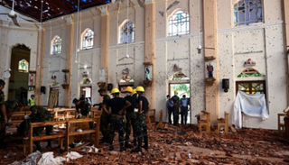 آثار التدمير بعد مجزرة عيد الفصح في سريلانكا