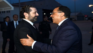 رئيس الوزراء المصري (على اليمين) ونظيره اللبناني