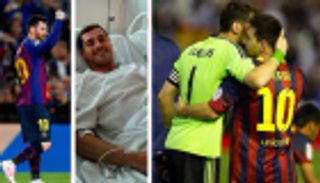 ميسي يدعم كاسياس على هامش الاحتفال بثلاثية ليفربول