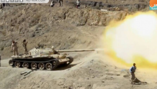 دبابة تابعة للجيش اليمني على إحدى الجبهات - أرشيفية