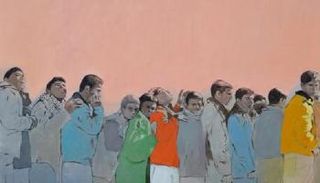 إحدى اللوحات في معرض "جمع تكسير".