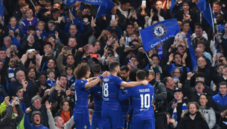 فرحة لاعبي تشيلسي 