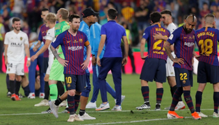 لاعبو برشلونة بعد مباراة فالنسيا