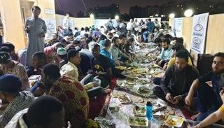 جانب من الإفطار في مدينة  البعوث الإسلامية بالقاهرة