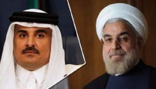 أمير قطر تميم وحسن روحاني
