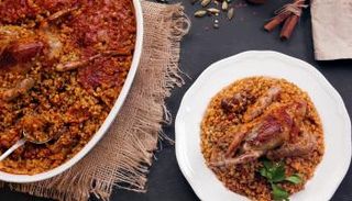 طاجن الحمام بالفريك