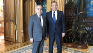 غسان سلامة وسيرجي لافروف