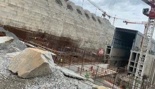 عمليات البناء في سد النهضة الإثيوبي