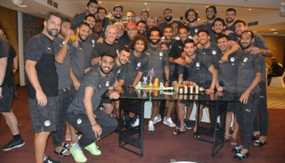 احتفال منتخب مصر بصلاح