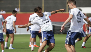 جانب من مران منتخب الأرجنتين