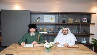 الدكتور علي راشد النعيمي مع المفتي العام لجمهورية الشيشان