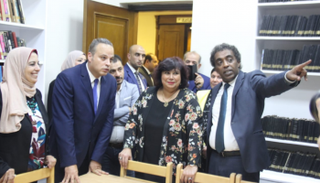 وزيرة الثقافة المصرية أثناء افتتاح قصر ثقافة السينما