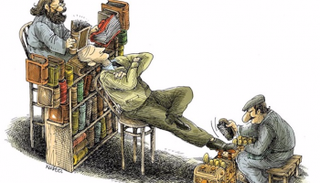 من الأعمال الكاريكاتيرية المشاركة