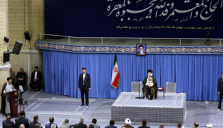 جانب من خطاب المرشد الإيراني علي خامنئي 