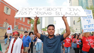 جانب من مظاهرة يهود إثيوبيا في تل أبيب